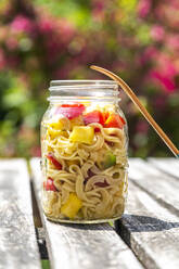 Jar of pasta salad with mango, avocado and cherry tomatoes - SARF04330