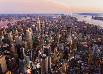 Aerial view of New York cityscape, New York, United States - BLEF08889