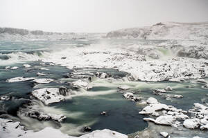 Iceland, South Iceland, Urridafoss waterfall in winter - TAMF01727