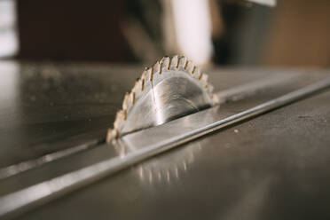 Carpentry workshop, close up of saw blade - VPIF01324