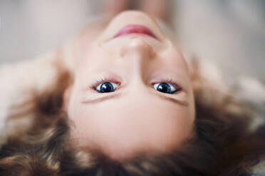 Caucasian teenage girl looking up - BLEF09672