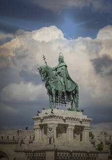 Fishermans Bastion statue in Budapest, Hungary - BLEF09906