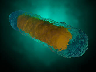 3D rendered Illustration of generic bacteria against colored background - SPCF00413