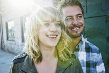 Caucasian couple smiling outdoors - BLEF10496