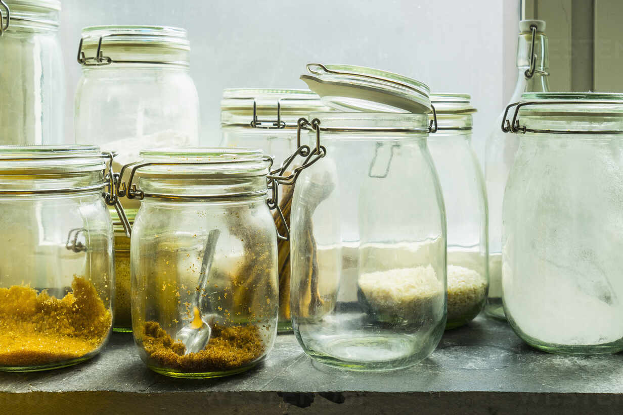 Open Glass Jar. Stock Photo