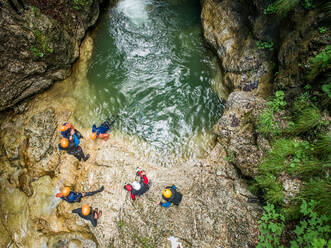 Aerial view of group canyoning. - AAEF00021