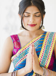 Indian woman in traditional Indian clothing stock photo