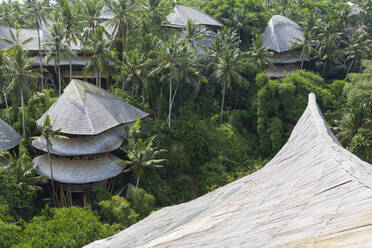 Baumhaus auf dem Dach eines tropischen Hotels, Ubud, Bali, Indonesien - BLEF11608