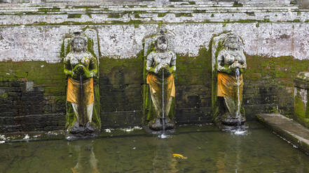 Moss growing over Hindu statues, Ubud, Bali, Indonesia - BLEF11609