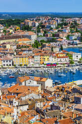 View over Rovinj from church of St. Euphemia, Istria, Croatia - THAF02575