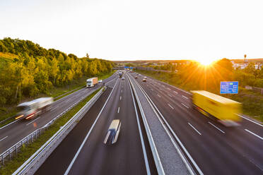 View to a motorway at sunset, Leonberg, Germany - WDF05338