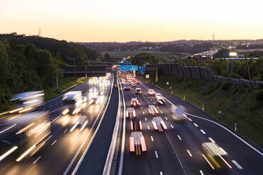 View to a motorway at sunset, Leonberg, Germany - WDF05342