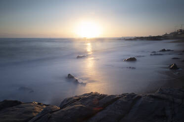 View to the beach at sunset, Matosinhos, Porto, Portugal - FCF01766