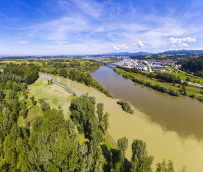 Isar estuary into Danube river near Deggenau, Lower Bavaria, Germany - SIEF08809