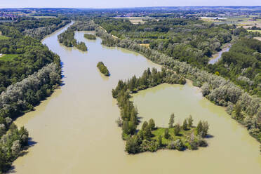 Luftaufnahme der Isar, Niederbayern, Deutschland - SIEF08819