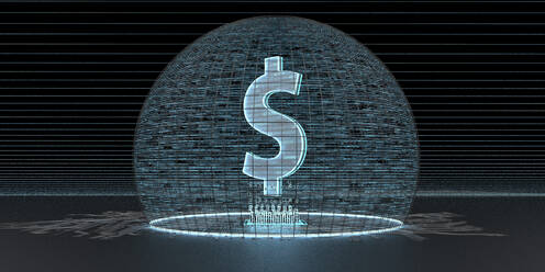 Digitale Dollar-Währung, 3D-Illustration - ALF00763