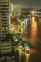 Blick von oben auf das Hafenviertel von Bangkok, Bangkok, Thailand - BLEF12005