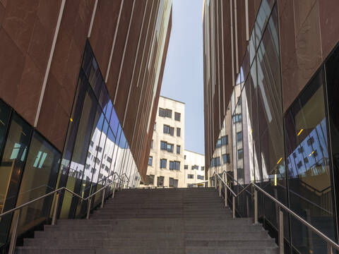 Moderne Gebäude in der Hafencity, Hamburg, Deutschland, lizenzfreies Stockfoto