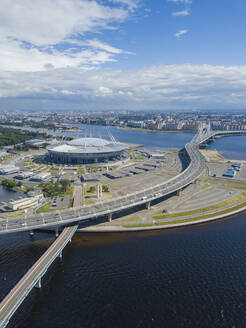 Luftaufnahme der Gazprom Arena, St. Petersburg, Russland - KNTF02958