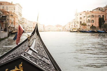 Bow of a gondola, Venice, Italy - LJF00525