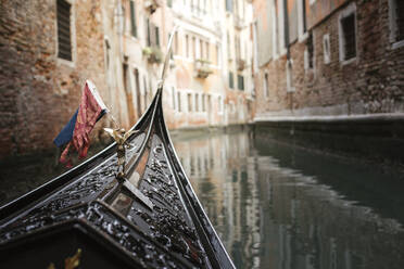 Bow of a gondola, Venice, Italy - LJF00526