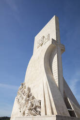 Low angle view of Monument to the Discoveries in Lisbon, Portugal - WIF03969