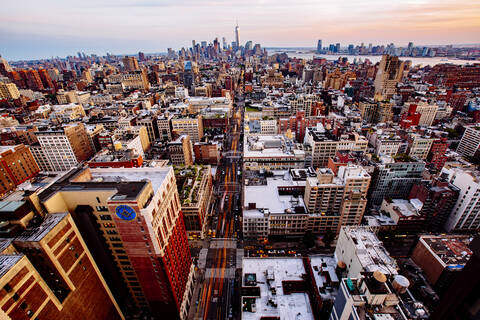 Luftaufnahme der Stadt New York, New York, Vereinigte Staaten, lizenzfreies Stockfoto