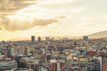 View of the city of Barcelona from la sagrada famiiglia church, Spain - TAMF01915