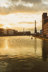 Harbor of Munster city at sunrise, Munster, Germany - TAMF01933