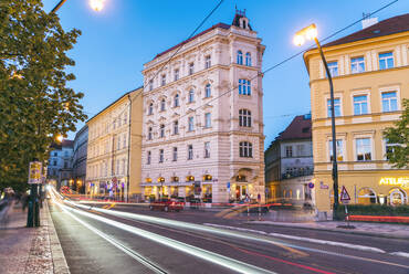 Beer Museum seen on the right side, Prague, Czech Republic - TAMF01948