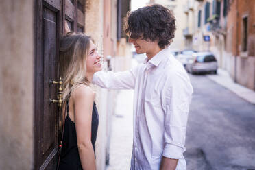 Happy young couple in love in the city - GIOF07014