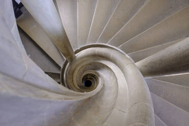 Directly above shot of spiral stairs at town hall - LBF02663