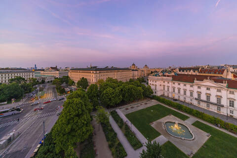 Historisches Zentrum von Wien bei Sonnenuntergang, Österreich, lizenzfreies Stockfoto