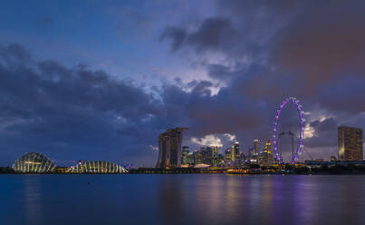 Gardens by the Bay and skyline with Singapore Flyer, Singapore - HSIF00710