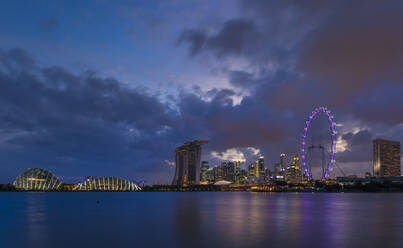 Gardens by the Bay und Skyline mit Singapore Flyer, Singapur - HSIF00710