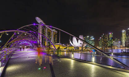 Skyline von Singapur mit Marina Bay, Singapur - HSIF00716