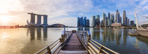 Skyline von Singapur mit Marina Bay, Singapur - HSIF00755