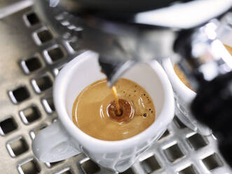 Espresso fließt in eine Espressotasse - CVF01438