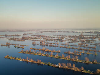 Aerial view of hutt on Vinkeveen Lakes in the Netherlands. - AAEF00675