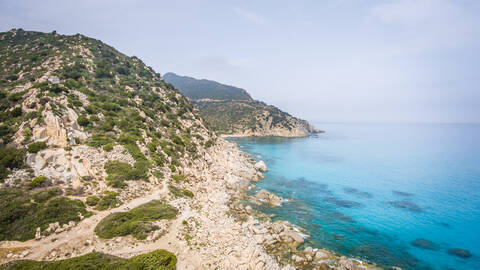 Luftaufnahme der Küste von Sardinien, Italien, lizenzfreies Stockfoto