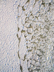 Aerial view of pieces of ice floating on the Baltic sea in Estonia. - AAEF01044