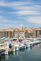 Boats in Cassis harbour, Bouches du Rhone, Provence, Provence-Alpes-Cote d'Azur, French Riviera, France, Mediterranean, Europe - RHPLF00101