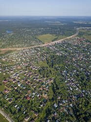 Aerial view of Sergiev Posad town against clear sky, Moscow, Russia - KNTF03030
