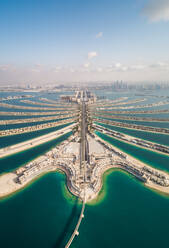 Aerial view of the Palm Jumeirah island in Dubai, U.A.E. - AAEF01130