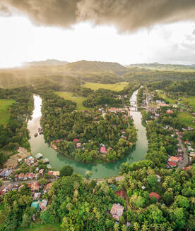 Aerial view of U-shaped Loboc river, Philippines. - AAEF01158