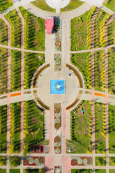 Aerial view of Lovers Park, Nur Sultan, Kazakhstan. Taken in Autumn and with a birds eye perspective. - AAEF01360