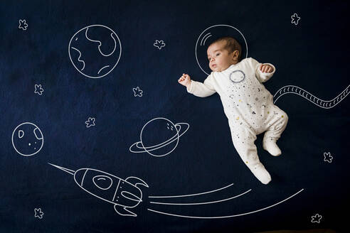Astronautenbaby im Weltraum - FLMF00205