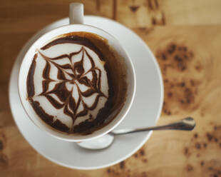 Close up of decorative coffee drink - BLEF14032