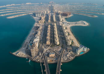 Aerial view of The Palm Jumeirah in Dubai, United Arab Emirates. - AAEF01768