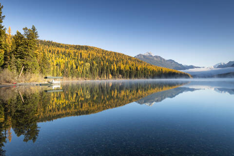 Bowman Lake, Glacier National Park, Montana, Vereinigte Staaten von Amerika, Nordamerika, lizenzfreies Stockfoto